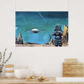 Vintage Science Fiction UFO Poster (Küche)