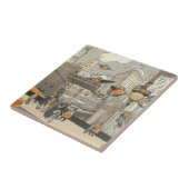 Vintage Science Fiction Urban Paris, Steam Punk Fliese (Seite)