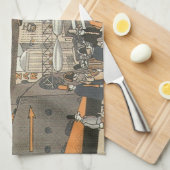 Vintage Science Fiction Urban Paris, Steam Punk Handtuch (Viertel Falte)