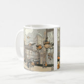Vintage Science Fiction Urban Paris, Steam Punk Kaffeetasse (Vorderseite Links)
