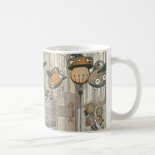 Vintage Science Fiction Urban Paris, Steam Punk Kaffeetasse