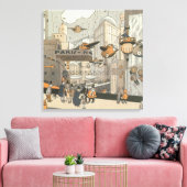 Vintage Science Fiction Urban Paris, Steam Punk Leinwanddruck (Insitu (Wohnzimmer))