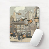 Vintage Science Fiction Urban Paris, Steam Punk Mousepad (Mit Mouse)