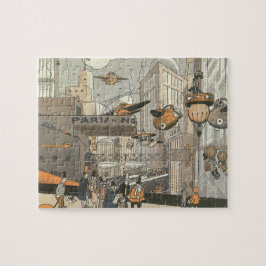 Vintage Science Fiction Urban Paris, Steam Punk Puzzle