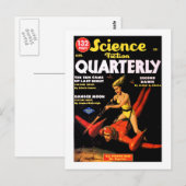 Vintage Science Fiction Vierteljahresraumreise Postkarte (Vorne/Hinten)