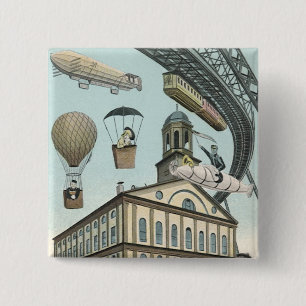 Vintage Science-Fiction, viktorianische Steam-Punk Button