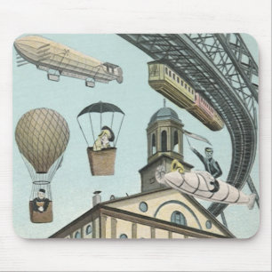 Vintage-Science-Fiction, viktorianische Steam-Punk Mousepad