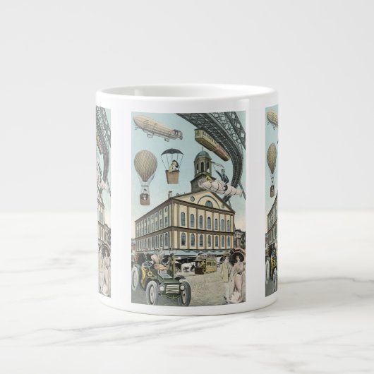 Vintage Science Fiction, Viktorianischer Dampfpunk Jumbo-Tasse (Vorderseite)
