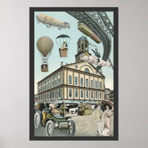 Vintage Science Fiction, Viktorianischer Dampfpunk Poster