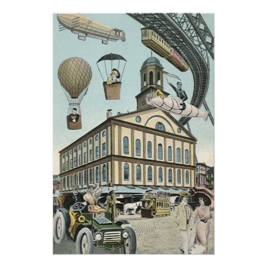 Vintage Science Fiction, Viktorianischer Dampfpunk Poster (Vorderseite)