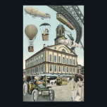 Vintage Science Fiction, Viktorianischer Dampfpunk Poster<br><div class="desc">Vintage Darstellung von Reisen und Transport futuristischen Science Fiction mit Menschen,  die mit Dickhäusern,  Blitzen,  Heißluftballons,  einem invertierten Zug und einem antiken Cabrio Auto in einer Viktorianischen Dampfpunk Retro städtischen Metropole.</div>