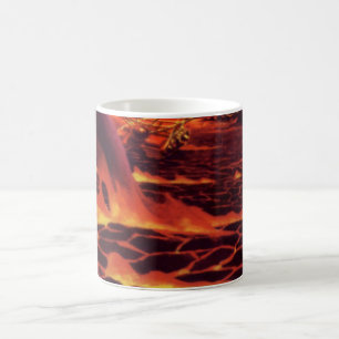 Vintage Science Fiction Vulkan Planet w Red Lava Kaffeetasse