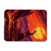 Vintage Science Fiction Vulkan Planet w Red Lava Magnet (Horizontal)