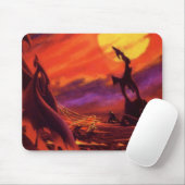 Vintage Science Fiction Vulkan Planet w Red Lava Mousepad (Mit Mouse)