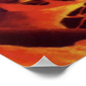 Vintage Science Fiction Vulkan Planet w Red Lava Poster (Ecke)