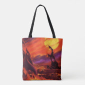 Vintage Science Fiction Vulkan Planet w Red Lava Tasche (Rückseite)
