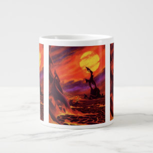 Vintage Science-Fiction Vulkanplanet mit roter Lav Jumbo-Tasse