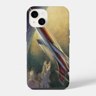Vintage Science-Fiction-Weltraumschiff Flugzeug Er iPhone Hülle