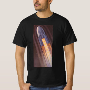 Vintage-Science-Fiction-Weltraumschiff-Raketen T-Shirt