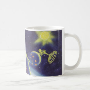 Vintage Science-Fiction-Weltraumstation auf Umlauf Kaffeetasse