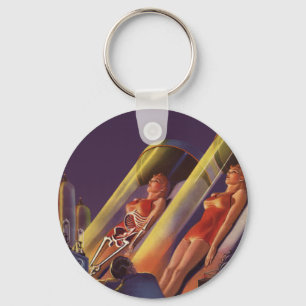 Vintage Science Fiction, Wissenschaftler von Sci F Schlüsselanhänger