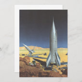 Vintage Science Fiction Wüstenplanet mit Raketen (Vorne/Hinten)
