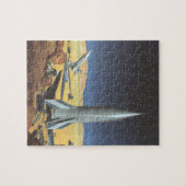 Vintage Science Fiction Wüstenplanet mit Raketen Puzzle (Horizontal)
