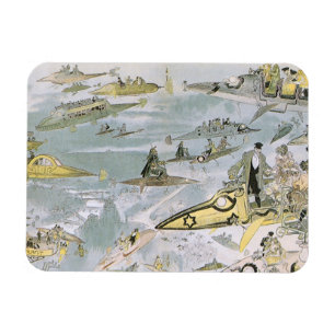 Vintage Science-Fiction-Zukunftsautos, Taxidienst Magnet