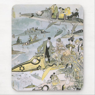 Vintage Science-Fiction-Zukunftsautos, Taxidienst Mousepad