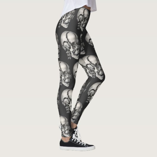 Vintage Science Human Anatomy, Antique Skull Leggings (Rechts)