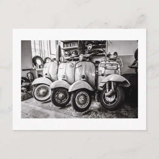 Vintage Scooter-Postkarte | Old Scooter | Paris Postkarte (Vorderseite)