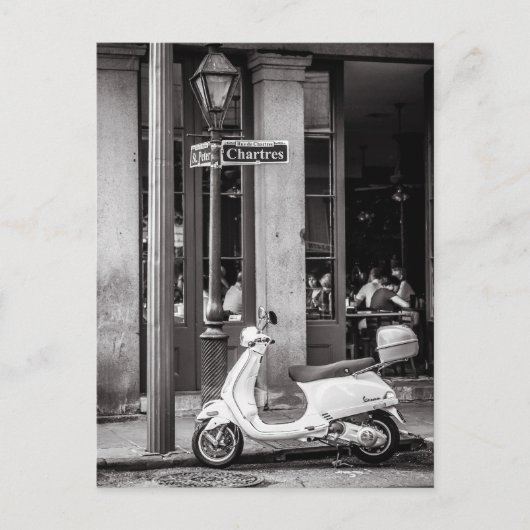 Vintage Scooter-Postkarte | Old Scooter | Paris Postkarte (Vorderseite)