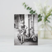 Vintage Scooter-Postkarte | Old Scooter | Paris Postkarte (Stehend Vorderseite)