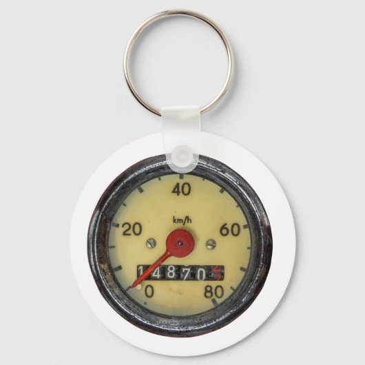 Vintage Scooter Speedometer Schlüsselanhänger (Vorderseite)