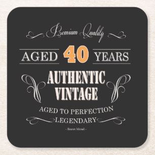 Vintage-Scotch-Whisky-40-Geburtstag-Unterlage Rechteckiger Pappuntersetzer