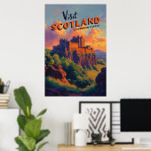 Vintage Scotland Edinburgh Castle Poster (Heimbüro)