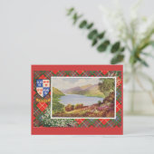 Vintage Scotland, Fraser tartan, Loch Long Postkarte (Stehend Vorderseite)