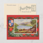 Vintage Scotland, Fraser tartan, Loch Long Postkarte (Vorne/Hinten)