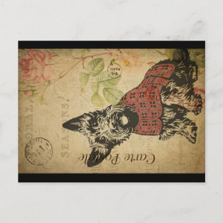 Vintage Scottie Postkarte