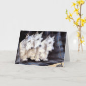 Vintage Scottish Terriers Scottish Card Karte (Gelbe Blume)