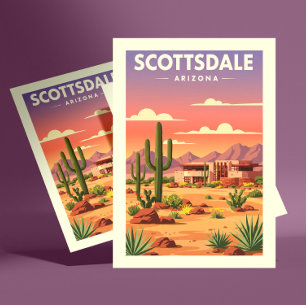Vintage Scottsdale Arizona Postkarte