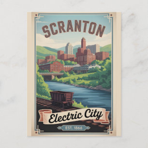 Vintage Scranton Pennsylvania Retro-Reiseziel Feiertagspostkarte