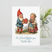 Vintage Scrap Bild - GARTENZWERGE 42 Karte (Stehend Vorderseite)