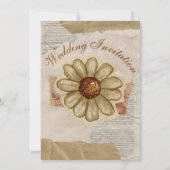 Vintage Scrapbook Botanical Wedding Invitation Einladung (Rückseite)