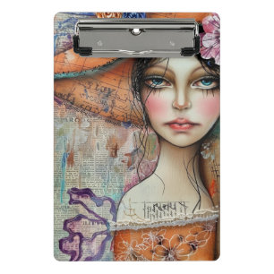 Vintage-Scrapbook-Collage-Gesicht (10) Mini Klemmbrett