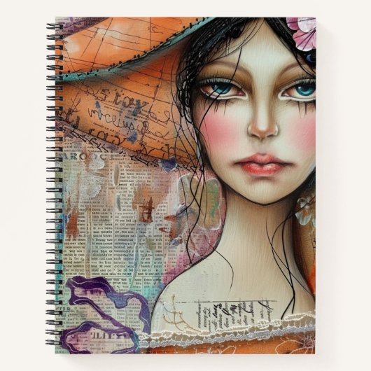 Vintage-Scrapbook-Collage-Gesicht (10) Notizblock (Vorderseite)