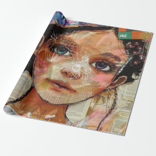 Vintage-Scrapbook-Collage-Gesicht (1) Geschenkpapier