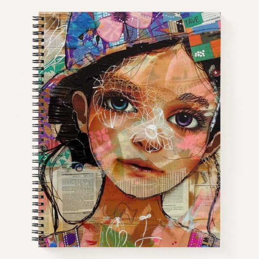 Vintage-Scrapbook-Collage-Gesicht (1) Notizblock (Vorderseite)