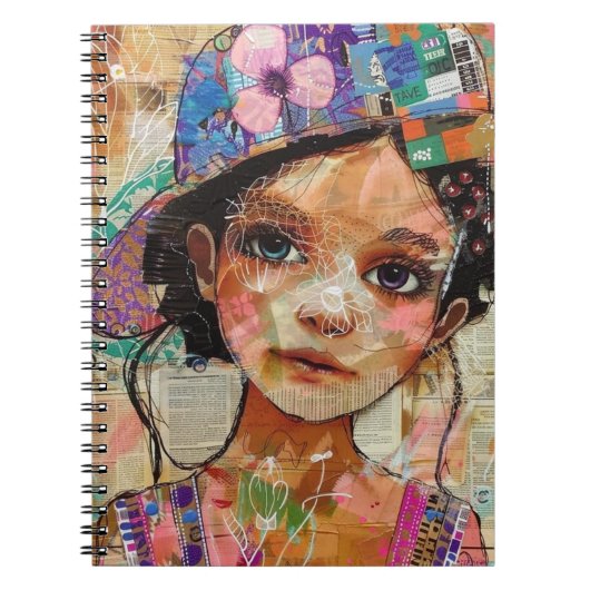 Vintage-Scrapbook-Collage-Gesicht (1) Notizblock (Vorderseite)