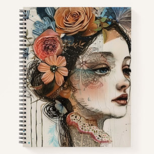Vintage-Scrapbook-Collage-Gesicht (2) Notizblock